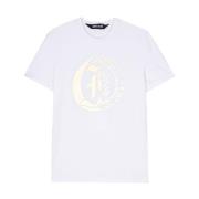 Wit Katoen Logo Print T-shirt Just Cavalli , White , Heren
