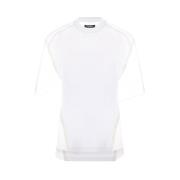Witte T-shirt met Chiffon Inzetstukken Undercover , Multicolor , Dames