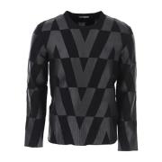 Wollen Logo Sweartshirt met Vlogo Detail Valentino , Multicolor , Here...