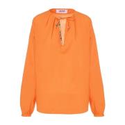 Oranje Katoenen Etnisch Shirt Bazar Deluxe , Orange , Dames