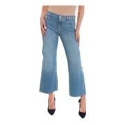 Cropped wide leg denim jeans Emporio Armani , Blue , Dames