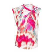 Abstract Patroon Mouwloze Top Isabel Marant , Multicolor , Dames
