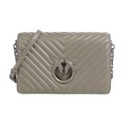 Grijze leren dames crossbody tas Pinko , Gray , Dames