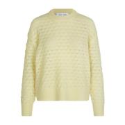 Pointelle Sweater Pear Sorbet Samsøe Samsøe , Yellow , Dames