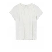 Annsofie Blouse met V-Hals Gustav , White , Dames