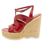 Pre-owned Leather sandals Yves Saint Laurent Vintage , Red , Dames