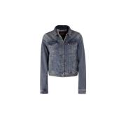 Moderne Denimjack met Gedurfd Model Moorer , Blue , Dames