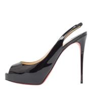 Pre-owned Leather sandals Christian Louboutin Pre-owned , Black , Dame...