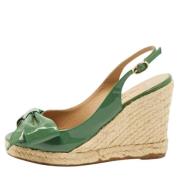 Pre-owned Leather sandals Valentino Vintage , Green , Dames