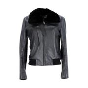 Pre-owned Leather outerwear Balenciaga Vintage , Black , Dames