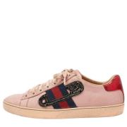 Pre-owned Leather sneakers Gucci Vintage , Pink , Dames