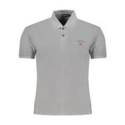 Logo Polo Shirt Grijs Katoen Korte mouw Napapijri , Gray , Heren