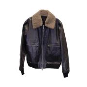 Pre-owned Leather outerwear Valentino Vintage , Black , Heren