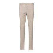 Beige Wol Maatwerk Broek Slim Fit PT Torino , Beige , Heren