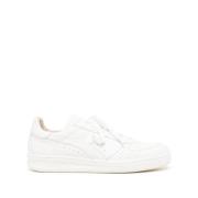 Witte Sneakers Logo Patch Veters Rubberen Zool Diadora , White , Heren