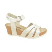 Witte Sandalen. Kurkstijl. Mephisto , White , Dames