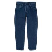 Relaxed Tapered Newel Pant Blauw Steen Carhartt Wip , Blue , Dames