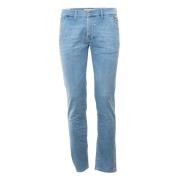 Italiaanse Slim Fit Denim Jeans Roy Roger's , Blue , Heren