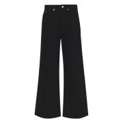 Zwarte Logo Patch Cropped Flared Jeans Proenza Schouler , Black , Dame...