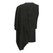 Asymmetrisch vest met stole detail Yohji Yamamoto , Black , Dames