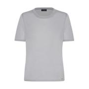 Zijden Crew Neck Gebreid T-Shirt Kiton , Gray , Dames