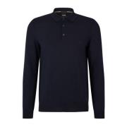 Blauw Polo Shirt Lange Mouw Boss , Blue , Heren