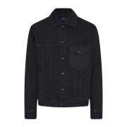 Zwarte Katoenen Denim Jas Kiton , Black , Heren