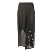 Asymmetrische Polka Dot Rok Yohji Yamamoto , Black , Dames