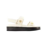 Leather sandals Tory Burch , White , Dames