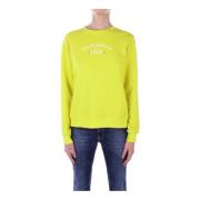 Gele Sweater met Front Logo Elisabetta Franchi , Yellow , Dames