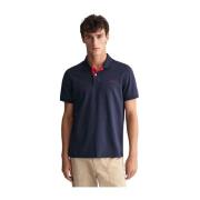 Stretch Katoen Polo Regular Fit Gant , Blue , Heren