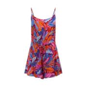 Bloemen Getailleerde Playsuit Guess , Multicolor , Dames