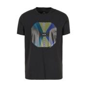 Zwarte T-shirts Armani Exchange , Black , Heren