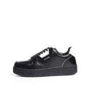 Zwarte PU Leren Sneakers - Sneakers Guess , Black , Dames