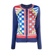 Patchwork Cardigan met Button-Down Kraag Dolce & Gabbana , Multicolor ...