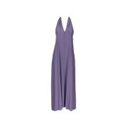 Zijden lange jurk met open rug Jucca , Purple , Dames