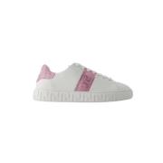 Pre-owned Leather sneakers Versace Pre-owned , White , Dames