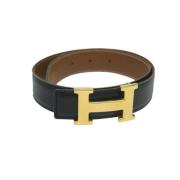 Pre-owned Leather belts Hermès Vintage , Black , Dames