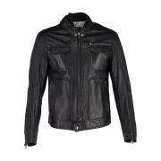 Pre-owned Leather outerwear Dolce & Gabbana Pre-owned , Black , Heren