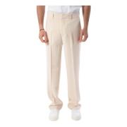 Slim Fit Viscose Broek Patrizia Pepe , White , Heren