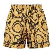 Barok Zijden Twill Pyjamashorts Versace , Multicolor , Dames