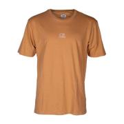 Heren Crew Neck T-shirt, Regular Fit C.p. Company , Orange , Heren