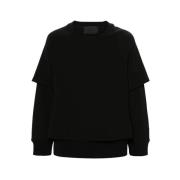Gelaagde Zwarte Sweatshirt Kort Over Lange Mouw Neil Barrett , Black ,...