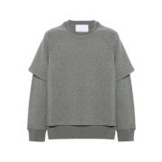 Gelaagde Grijze Sweatshirt Kort Over Lange Mouw Neil Barrett , Gray , ...