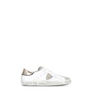 Witte Leren Sneakers met Gouden Details Philippe Model , White , Dames