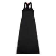 Long dress in stretch satin and jersey Diesel , Black , Dames