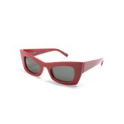 Rode zonnebril met originele accessoires Saint Laurent , Red , Dames