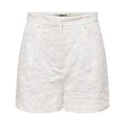 Bermuda Shorts in Broderie Anglaise Only , Beige , Dames