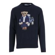 Katoenen Crew Neck Polo Bear Sweater Polo Ralph Lauren , Blue , Heren