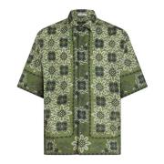 Geometrische Bloemen Bowling Shirt Etro , Green , Heren